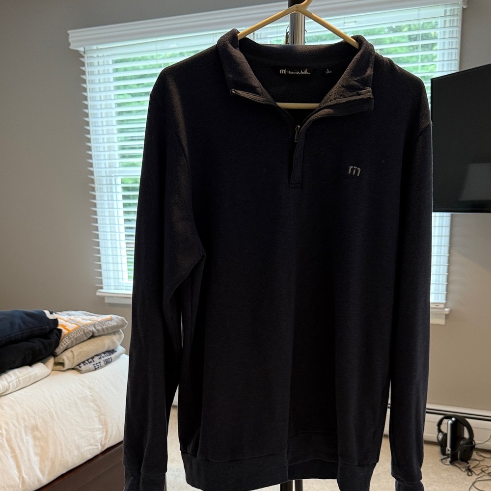 Travis Mathew navy heathered Zip-Up Sweater